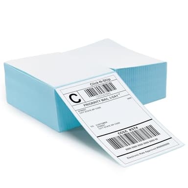 L LIKED 1000 Fanfold 4" x 6" Direct Thermal Labels Shipping Labels with Perforated Line, Permanent Adhesive for Rollo, Zebra, Jadens, Nelko, Munbyn, Phomemo, White, Commercial Grade