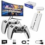 BADGOAL 2025 New Retro Game Console, Nostalgia Gaming Stick, Classic Video Games with 4K HDMI, 20,000+ Games and 19 Emulators, Upgraded Dual 2.4G Wireless Controllers 64GB