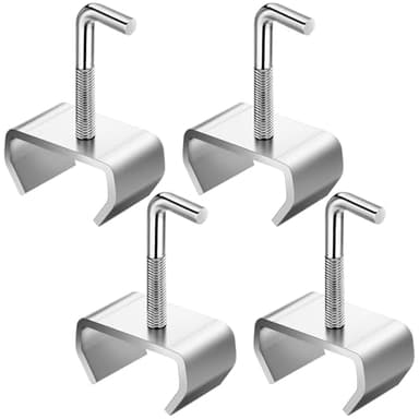 MorningRo 4 Pcs 1'' Bed Frame Rail Clamp Heavy Duty Zinc Plated Bed Frame Brackets for Connecting Metal Hardware Sections Together Ideal for Home, Hotel, and Commercial Use