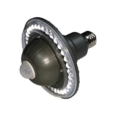 Zeus CCTV All-in-One FloodLight Outdoor PIR Motion Light with Daylight Sensor 2 Mode Power Setting Motion Sensor/Always On Ultra Bright 900 Lumen Warm White 3000K E26 Flood Light Bulb + 12V Power Out