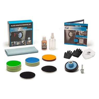 GLASS POLISH DIY Glass Scratch Removal Kit 3” (75mm) - Effective Glass Polishing with Drill or Polisher, Repairs Deep Scratches, Removes Surface Damage and Restores Original Clarity & Shine