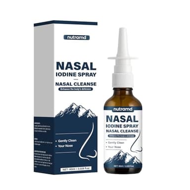 Nutramd Iodine Nasal Spray – Cleanses & Refreshes Your Nasal Passages – Iodine & Fulvic Acid Blend – 100% Natural Mineral Formula – 60 ml (1pc)