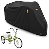 STARTWO Adult Tricycle Electric Trike Cover, Bike Storage Outdoor Waterproof, Windproof Bicycle Protective, Dustproof Bike Covers Black