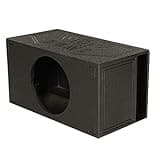 Q Power Q Bomb Series 15 Inch Ported Car Subwoofer Sub Box Enclosure with Single Vented Chamber Design and Black Bed Rhino Liner Spray Finish, Black