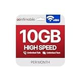 Prepaid Unlimited Plan: 1 Month | 10GB High-Speed Data Per Month | Unlimited Data Talk & Text | Prepaid Plan eSIM USA, Quick Activation | Nationwide Coverage | 4G, 5G Network (Verizon)