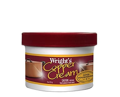 Wright's Copper, Brass Cream Cleaner - 8 Ounce - Gently Cleans and Removes Tarnish Without Scratching