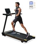 BORGUSI Foldable Treadmill with Auto Incline - 4 Hp 18.9 Inch Wide Treadmills for Home Seniors, 400 Lb Capacity, Backlit Knob Led Display, Shock Absorbent, Bluetooth App and Speaker, 12 Mph Speed