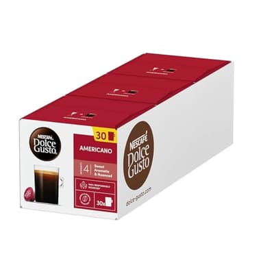 NESCAFÉ DOLCE GUSTO Americano Coffee Capsules (Pack of 3, Each 30 Pods, Total 90 Pods)