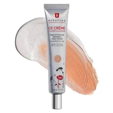 Erborian Color Correcting CC Cream with Centella Asiatica, Fair (Clair) - Light Multi-Purpose Facial Concealer with Illuminating Finish Soothes & Hydrates - SPF Korean Skincare Skin Perfector - 1.5 Oz