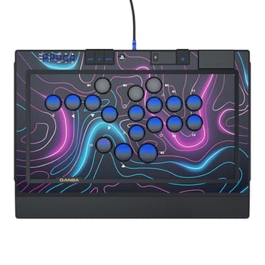 Qanba Sapphire S1 Leverless Arcade Controller Joystick for PlayStation 5 and PlayStation 4 and PC (Fighting Stick) Officially Licensed Sony Product，Detachable Joystick，Tournament Grade for Fighting Games