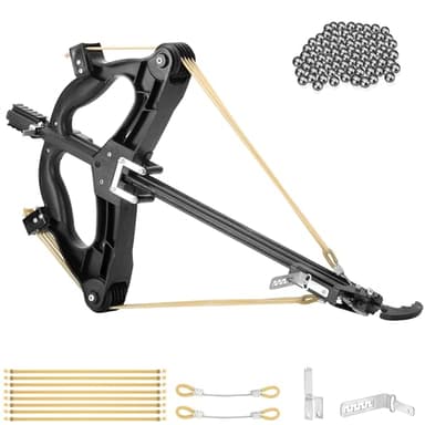 SERfawnCH Steel Ball Compound Bow Set for Adults, 40-Round Continuous Shooting, Right-Handed Ball Bearing Hunting Bow with Mechanical Sight & Pulley System