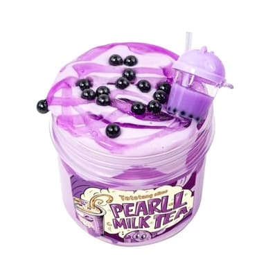 Tototang Purple Bubble Tea Themed Slime - 7oz Thick & Glossy, Handmade, Scented, ASMR Slime