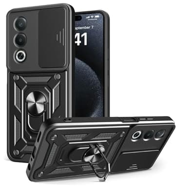 Kukoufey Compatible with Oppo A80 5G Case Cover,with Slide Camera Lens Cover Compatible with Oppo K12x 5G CPH2667 (India) / A3 Pro 5G CPH2665 / A80 5G CPH2639 Case Black