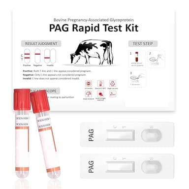Bovine Pregnancy Test Kit - Includes 2 Tests, Rapid Results in 5-20 Minutes for Dairy & Beef Cows, Whole Blood, Serum & Plasma-Based Tests