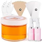 Sugar Wax Kit for Hair Removal: 300g/10.6oz Organic Sugaring Wax for Face Body Legs Bikini Back - Includes Large Strips and Sticks, Care Oils, Gloves