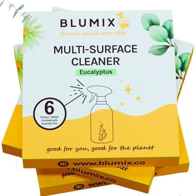 Blumix Multi-Surface Cleaner Refill Tablets – 6 Count | Eucalyptus Scent | Eco-Friendly, Biodegradable, Plastic-Free Cleaning Refills for Spray Bottles – All-Purpose Household Use (Eucalyptus)