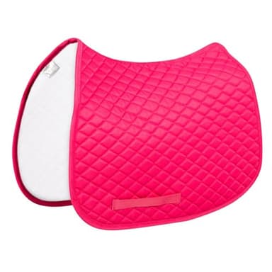 TuffRider Basic Pony Saddle Pad – Diamond Quilted, Flannel Lined, Breathable Schooling Pad for Horses - Hot Pink