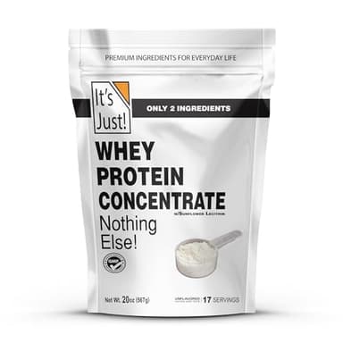 It's Just! - 100% Whey Protein Concentrate, GLP-1 Friendly, Made in USA, No RBST/rBGH Hormones, Premium WPC-80, No Added Flavors or Artificial Sweeteners (1.25 Pound, Unflavored)