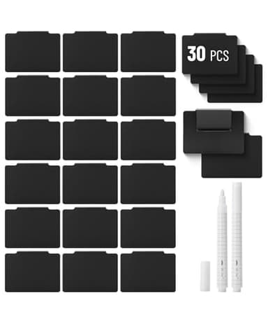 Mr. Pen- Basket Labels Clip On Set, 32 pcs, 30 Removable Bin Labels Clip On with 2 Chalk Markers