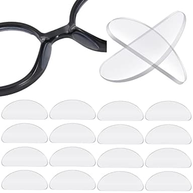 TOODOO 18 Pairs Eyeglasses Nose Pads Adhesive Silicone Glasses Replacement Anti Slip Nosepads for Eyeglass Glasses Sunglasses (Transparent, 1mm)