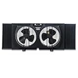 BLACK+DECKER 9" Dual Window Fan for Window Screen with 2 Speed Settings, Twin Window Fan with Mechanical Controls and Removable Legs, Horizontal Cooling Fan for Window