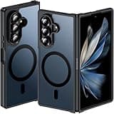 Hensinple for Samsung Galaxy Z Fold 7 Case Magnetic,Z Fold 7 Case [Compatible with MagSafe] Translucent Matte Military Grade Drop Proof Protection Shockproof Hard PC Rugged Phone Cover(Black)