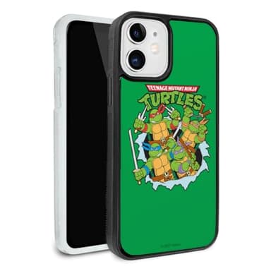 Teenage Mutant Ninja Turtles Group Retro Protective Slim Fit Hybrid Rubber Bumper Case Fits Apple iPhone 12 Pro and 12