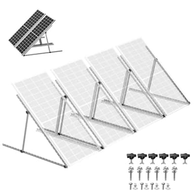 4-Pack 45" Heavy-Duty Solar Panel Mount, Adjustable 0-90° Tilt Angle Anodized Aluminum Frame, Compatible with 100-400W Solar Panels for RV Roof, Boat, Camper & Off-Grid Use