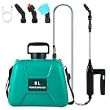 2 Gallon Garden Battery Powered Sprayer: Electric Power Operated Weed Sprayer with 3 Mist Nozzles & 31.5" Retractable Wand - Portable Water Sprayer with Adjustable Shoulder Strap for Yard, Lawn