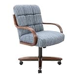 Chromcraft Set of 4 Caster Swivel Tilt Dining Chairs, Ultra Comfort Chair Casual Wooden Cap with Metal Frame Chair Rolling Chair on Wheels for Kitchen(Revive Ocean)