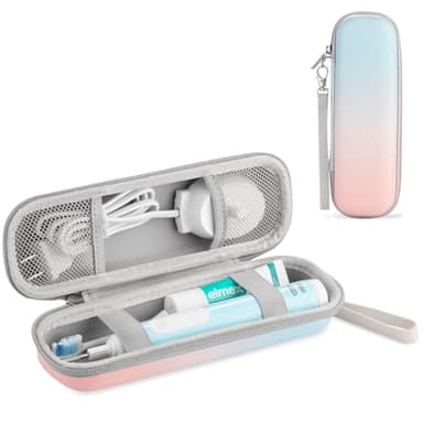 TUNYINSH Toothbrush Travel Case for Oral B/Oral-B Pro 1000 1500 5000 7000 7500 9600/ Philips Sonicare 4100 5100 1100 6100 5300 Electric Toothbrush, Portable Hard Protective Storage Bag (Gradient)