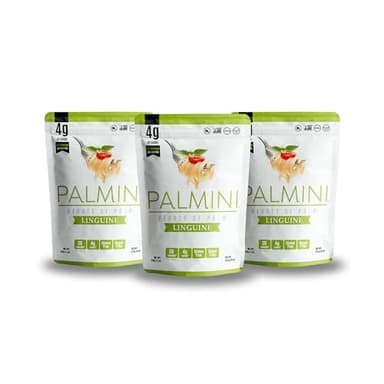 Palmini Linguine Pasta | Low-Carb Pasta, Low-Calorie Hearts of Palm Pasta | Keto, Gluten Free, Vegan, Non-GMO, Plant Based, Healthy Noodles | As Seen on Shark Tank |(12 Ounce - Pack of 3)