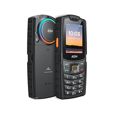 AGM M6 Rugged Feature Cell Phone with Dynamic LED Ring Light, 4G Basic Mobile Phones, Waterproof | Drop-Proof, Large Buttons | Large Font, 109dB Powerful Speaker, Dual SIM, 2500 mAh, for T-Mobile ONLY