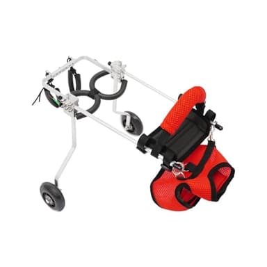 NIENIEE Adjustable Cat Wheelchair for Hind Legs, Lightweight Cat Wheelchair with Soft Vest, 2-Wheel Pet Rehabilitation Aid for Disabled, Injured, Arthritic Cats (S)