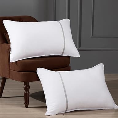 MUFEW Bed Pillows Standard Size Set of 2, Medium Firm Hotel Pillows for Sleeping, Cooling Pillows for Side & Back Sleepers, Down Alternative Filling, 20 x 26 Inches