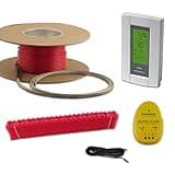 40 Sqft Cable Set, Electric Radiant Floor Heat Heating System with Digital Floor Sensing Thermostat, Including Thermostat Sensor, Installation Monitor and Cable Guides