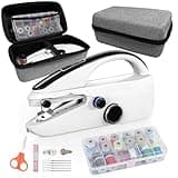 Sewing Kit:Sewing bliss in one box.Handheld sewing machine,beginner's sewing kit with storage,two power supply modes,portable mini sewing machine,Handheld Sewing Machine for Beginners.White