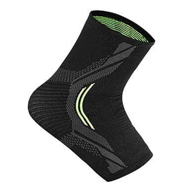 Ankle Brace High Elastic Breathable Stabilizer for Basketball Running Fitness, Black & Green, Size SM/L (L)