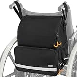 LEFOR·Z Large Wheelchair Bags to Hang on Back,Wheelchair Backpack Bag,Wheelchair Accessories Pouch Storage Bag with Thermal Insulation Pocket for Adults & Senior,Bag Only(15 x 9.5 x 16.5 inch)