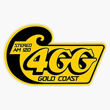 4Gg Radio - Gold Coast Retro Bumper Sticker Window Vinyl Decal 5"