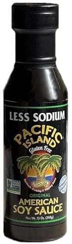 Pacific Island Soy Sauce, American, Fat-Free, Gluten-Free, No Sugars, Certified Non-GMO, No Carbs, MSG-Free, No Corn Starch, No Corn Syrup, Naturally Fermented, Lowest Sodium Real Soy Sauce