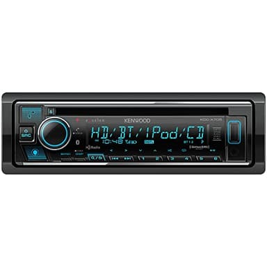 KENWOOD KDC-X705 Single DIN CD Receiver with Bluetooth, HD Radio, Alexa Built-in Spotify and Pandora Link for iPhone or Android Phones, SiriusXM Read, (3) 5Volt Pre-Outs
