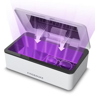 KING&DUKE Phone Sanitizer, UV Sanitizer Box with 360° UV-C Light, Portable UV Phone Sanitizer for Cell Phone, Keys, Glasses, Earphones – White