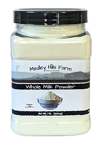 Whole milk powder By Medley Hills Farm in Reusable Container 1 lb. - Great dry milk powder for baking - Product of USA