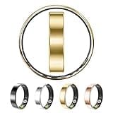 Yuehetian Ultra-Thin Smart Ring Health Tracker for Women Men, Sleep Tracker Ring with Heart Rate, Fitness Ring for Activity Monitoring/Steps/Calories, Up to 7-Day Battery, for iOS Android (Gold, 9)