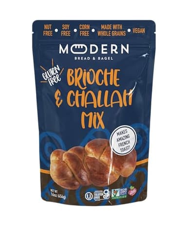 Modern Bread & Bagel Gluten-Free Brioche & Challah Mix | Certified Gluten Free | Nut Free | non-GMO | Corn and Soy Free | Vegan Friendly | Kosher - 16 oz. (Pack of 1)