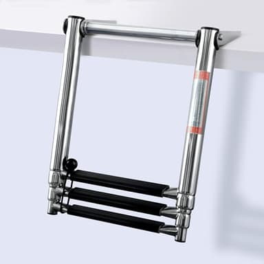Boat Ladder,Stainless Steel Telescoping Folding Heavy Duty Pontoon Swim Boarding Ladder for Outboards,Yacht,Marine Fishing Boat