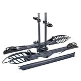 CRAVOT CyberRack E2 Hitch 2 E-Bike Rack with Ramp,200 lbs Capacity Electric Bike Carrier Foldable Platform Mount, Up to 5-inch Fat Tire Bicycle for 2'' Receiver Cars Trucks SUVs Minivans RV, Trailer