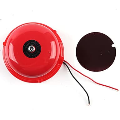 Alarm Bell 4 inches Electric Control Bell, 100db Alarm Bell for Emergency Evacuation School and Station Security Alarm Bell, Red Alarm Bell for School Factory
