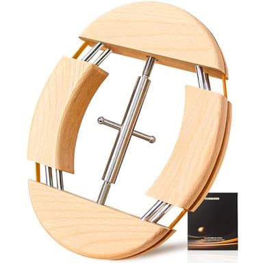 4 Way Hat Stretcher for Fitted Hats, Cowboy Hat Stretcher for Men Fits All Caps - Beech Wood, Heavy Duty of Hats Extender, Widener Shaper Large Size Hat Jack w. Sliding Wrench